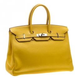 Hermes Cumin Chevre Mysore Leather Palladium Hardware Birkin 35 Bag