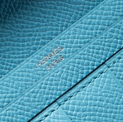 Hermes Blue Zephyr Epsom Leather Bearn Gusset Wallet
