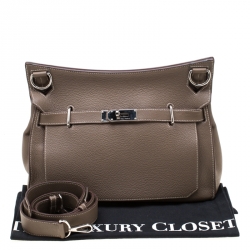 Hermes Etain Negonda Leather Jypsiere 34 Bag