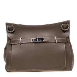 Hermes Etain Negonda Leather Jypsiere 34 Bag