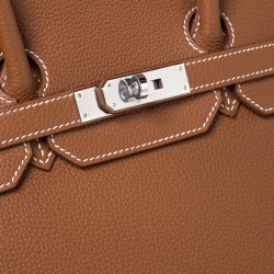Hermes Gold Togo Leather Palladium Hardware Birkin 35 Bag