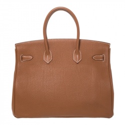 Hermes Gold Togo Leather Palladium Hardware Birkin 35 Bag