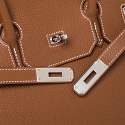 Hermes Gold Togo Leather Palladium Hardware Birkin 35 Bag
