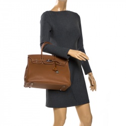 Hermes Gold Togo Leather Palladium Hardware Birkin 35 Bag