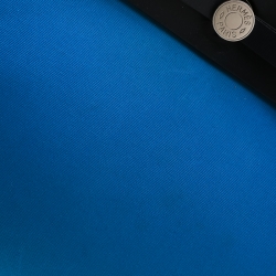 Pre Owned Hermes Blue/Black Canvas and Leather Herbag Zip 31 Bag