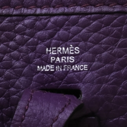 Pre Owned Hermes Ultraviolet Clemence Leather Evelyne TPM Bag