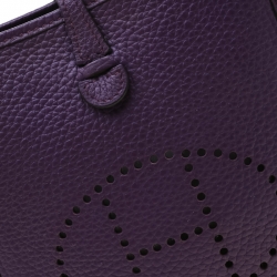 Pre Owned Hermes Ultraviolet Clemence Leather Evelyne TPM Bag