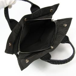 Pre Owned Hermes Grey/Black Canvas Herline PM Tote