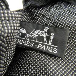 Pre Owned Hermes Grey/Black Canvas Herline PM Tote