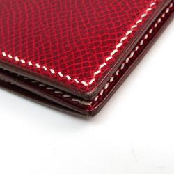 Pre Owned Hermes Red Courchevel Leather Long Wallet