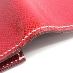 Pre Owned Hermes Red Courchevel Leather Long Wallet