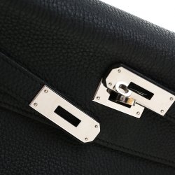 Pre Owned Hermes Black Togo Leather Palladium Hardware Kelly Retourne 32 Bag