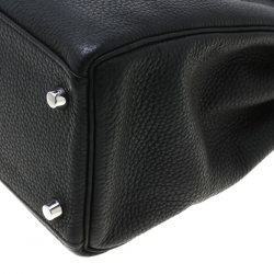 Pre Owned Hermes Black Togo Leather Palladium Hardware Kelly Retourne 32 Bag