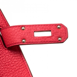 Pre Owned Hermes Bougainvillea Clemence Leather Palladium Hardware Jypsiere 37 Bag