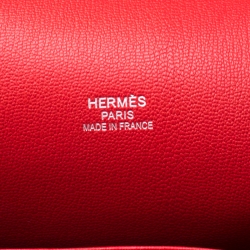 Pre Owned Hermes Bougainvillea Clemence Leather Palladium Hardware Jypsiere 37 Bag