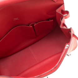 Pre Owned Hermes Bougainvillea Clemence Leather Palladium Hardware Jypsiere 37 Bag