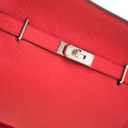 Pre Owned Hermes Bougainvillea Clemence Leather Palladium Hardware Jypsiere 37 Bag