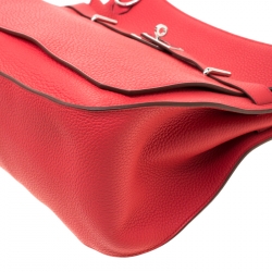 Pre Owned Hermes Bougainvillea Clemence Leather Palladium Hardware Jypsiere 37 Bag