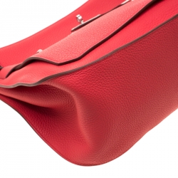 Pre Owned Hermes Bougainvillea Clemence Leather Palladium Hardware Jypsiere 37 Bag