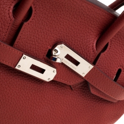 Hermes Rouge Grenat Togo Leather Palladium Hardware Birkin 30 Bag