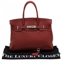 Hermes Rouge Grenat Togo Leather Palladium Hardware Birkin 30 Bag