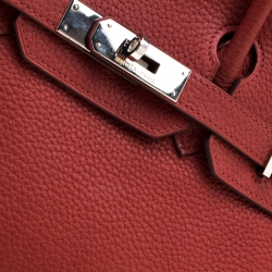 Hermes Rouge Grenat Togo Leather Palladium Hardware Birkin 30 Bag