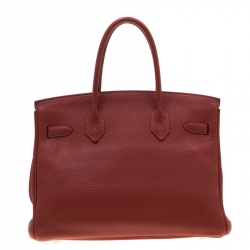 Hermes Rouge Grenat Togo Leather Palladium Hardware Birkin 30 Bag