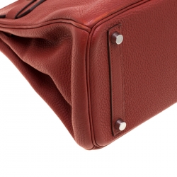 Hermes Rouge Grenat Togo Leather Palladium Hardware Birkin 30 Bag
