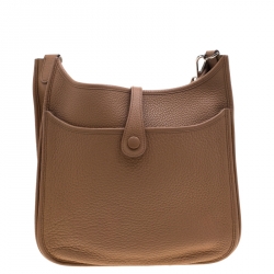 Pre Owned Hermes ALezan Clemence Leather Evelyne III PM Bag