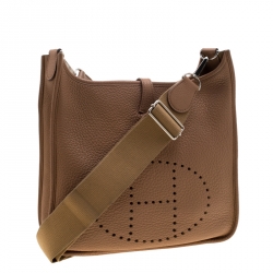 Pre Owned Hermes ALezan Clemence Leather Evelyne III PM Bag