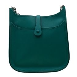 Pre Owned Hermes Vert Vertigo Epsom Leather Evelyne III GM Bag