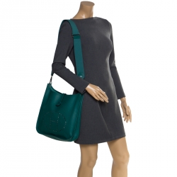 Pre Owned Hermes Vert Vertigo Epsom Leather Evelyne III GM Bag
