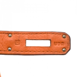 Hermes Orange Togo Leather Palladium Hardware Birkin 35 Bag