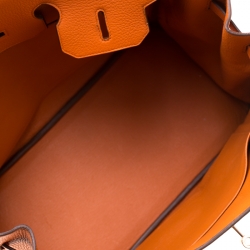 Hermes Orange Togo Leather Palladium Hardware Birkin 35 Bag
