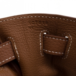 Pre Owned Hermes Caramel Clemence Leather Gold Hardware Kelly Retourne 32 Bag
