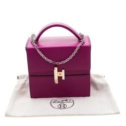 Pre Owned Hermes Rose Pourpre Tadelakt Leather Cinhetic Bag