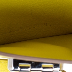 Pre Owned Hermes Lime Swift Leather Mini Convoyeur Wallet