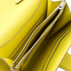 Pre Owned Hermes Lime Swift Leather Mini Convoyeur Wallet