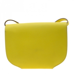 Pre Owned Hermes Lime Swift Leather Mini Convoyeur Wallet