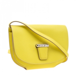 Pre Owned Hermes Lime Swift Leather Mini Convoyeur Wallet