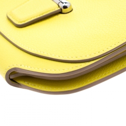 Pre Owned Hermes Lime Swift Leather Mini Convoyeur Wallet