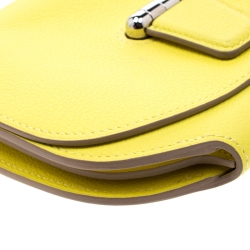 Pre Owned Hermes Lime Swift Leather Mini Convoyeur Wallet