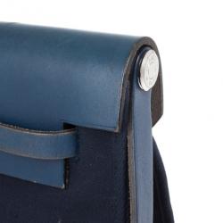 Pre Owned  Hermes Herbag Midnight Blue MM Convertible Satchel