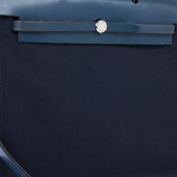 Pre Owned  Hermes Herbag Midnight Blue MM Convertible Satchel