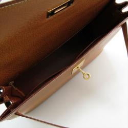 Pre Owned Hermes Saffron Leather Gold Hardware Kelly Retourne 32 Bag