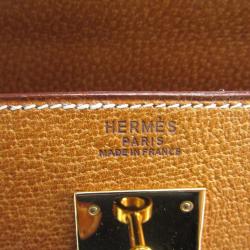 Pre Owned Hermes Saffron Leather Gold Hardware Kelly Retourne 32 Bag