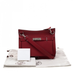 Pre Owned Hermes Rouge Grenat Togo Leather Jypsiere 28 Bag