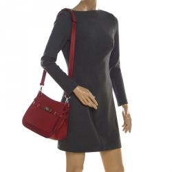 Pre Owned Hermes Rouge Grenat Togo Leather Jypsiere 28 Bag