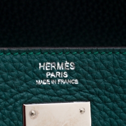 Pre Owned Hermes Vert Vertigo Togo Leather Palladium Hardware Kelly Retourne 32 Bag