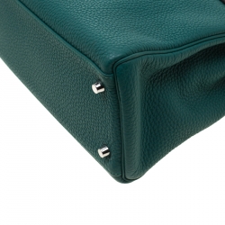 Pre Owned Hermes Vert Vertigo Togo Leather Palladium Hardware Kelly Retourne 32 Bag